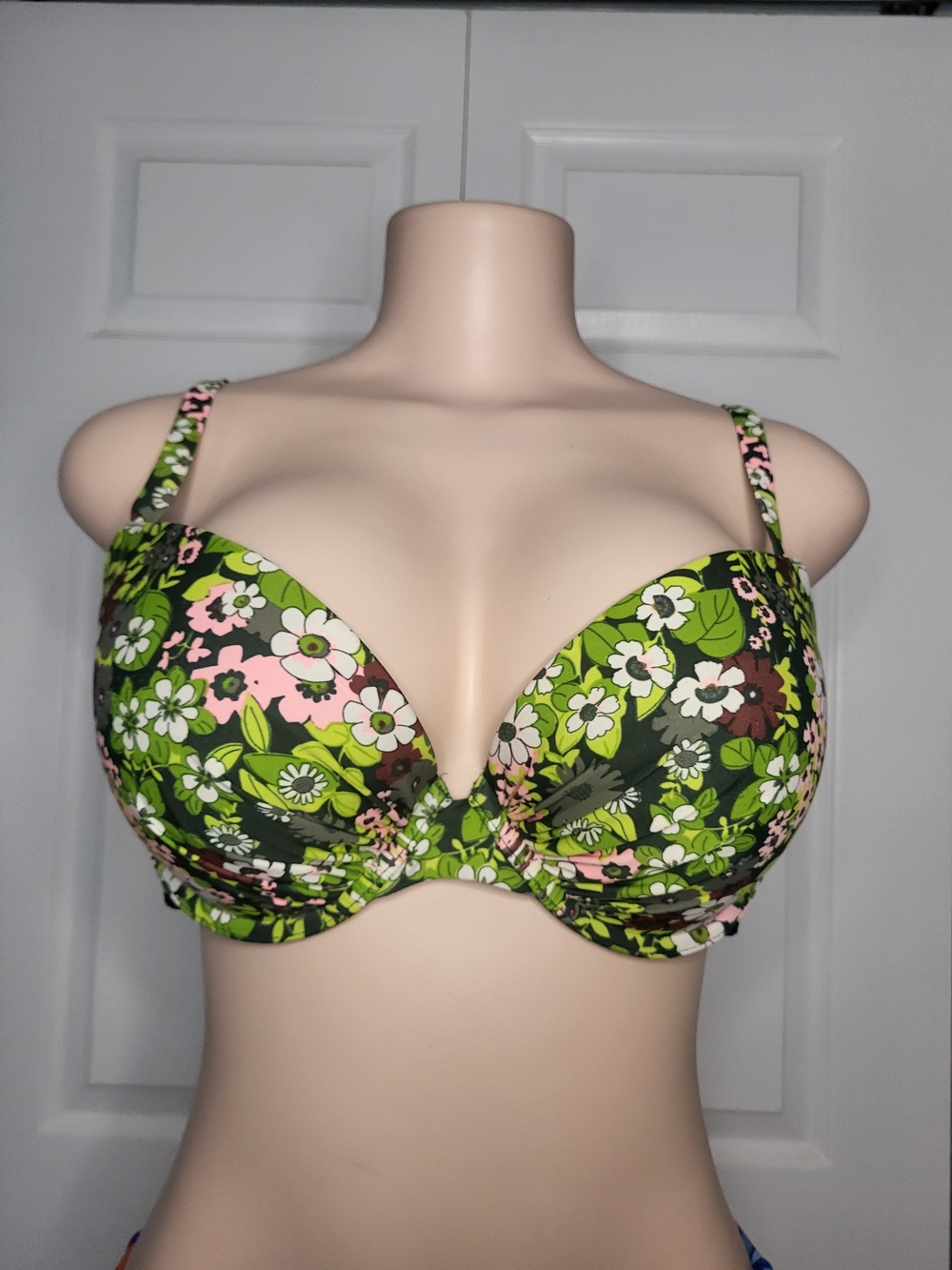 Aerie Floral Underwire Padded Bra - Green Pink Print